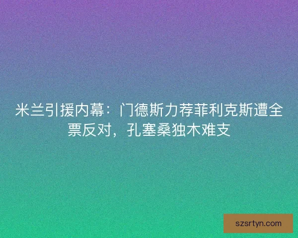 米兰引援内幕：门德斯力荐菲利克斯遭全票反对，孔塞桑独木难支